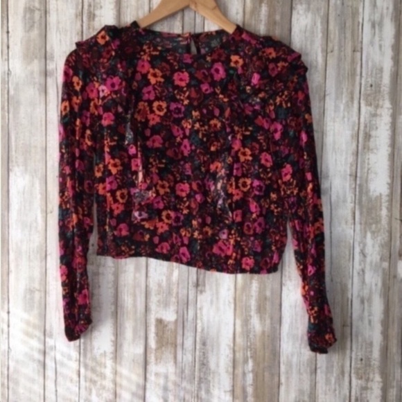 Wild Fable Neon Floral Long Sleeve Blouse - Picture 2 of 5
